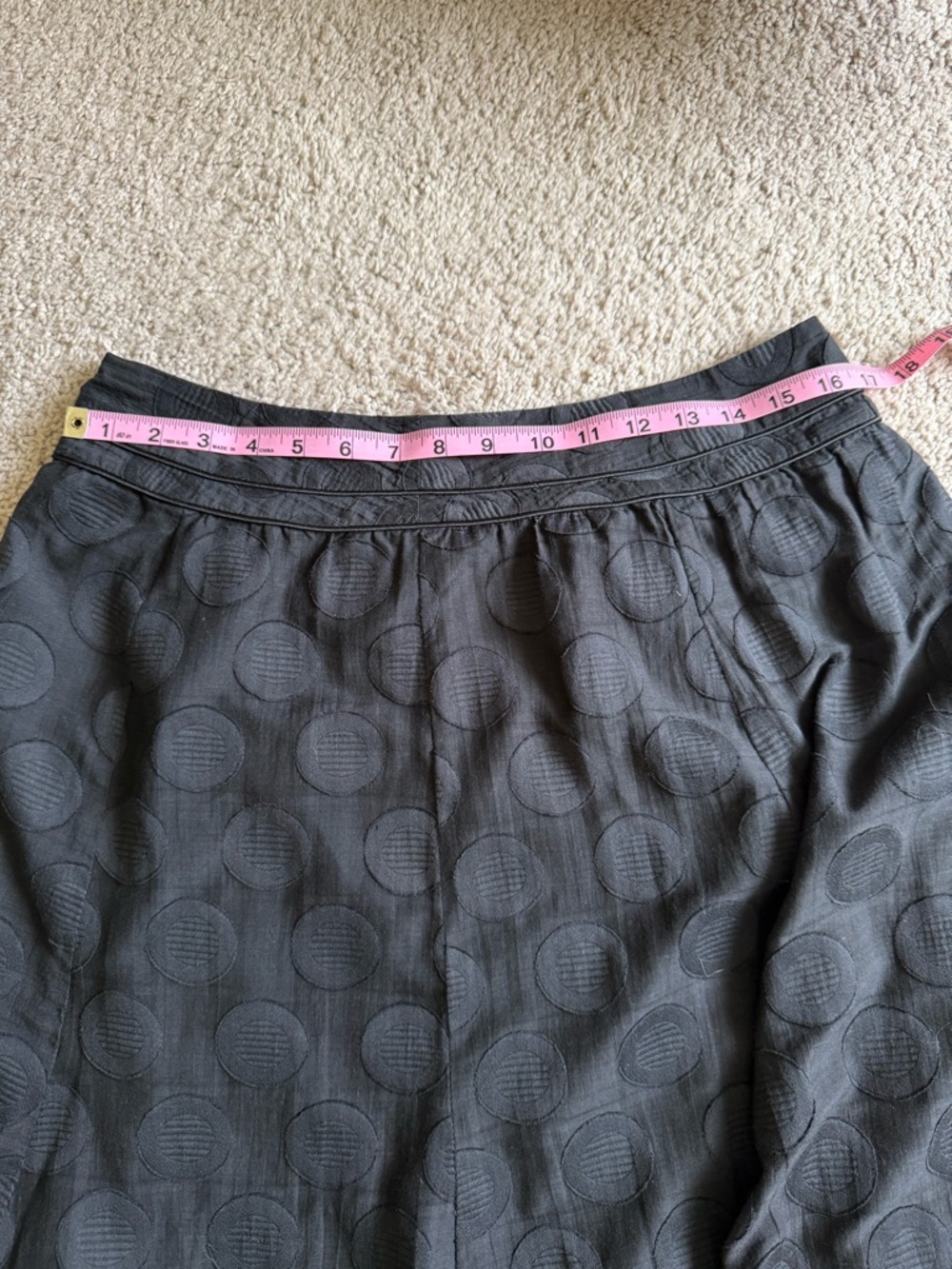 Talbots Black A-Line Midi Skirt with Textured Dot Pattern - Picture 4 of 7